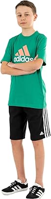 T-shirt pour enfants unisexe d'adidas, basique avec un grand logo, en coton
