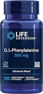Life extension dl-phénylalanine 500 mg - améliore l'humeur, nourrit la mémoire, la concentration