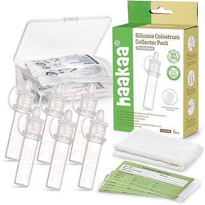 Ensemble collecteur de colostrum en silicone haakaa avec étui de rangement en pp