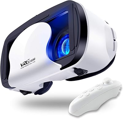 Casque vr avec contrôleur réglable lunettes de réalité virtuelle 3d protection