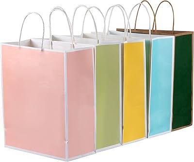 Sacs en papier 20 pièces, fond et poignées renforcés - sacs kraft, ensemble