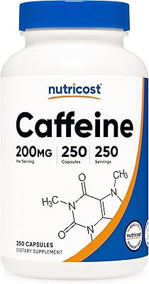 Pilules de caféine 200 mg 250 gélules