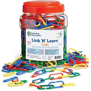 Lien de ressources d'apprentissage et anneau d'apprentissage, ensemble de 500 liens colorés, ensemble
