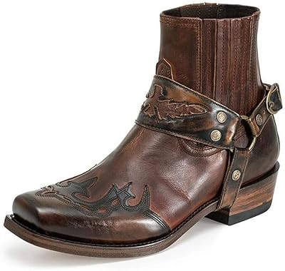 Bottes de cowboy décontractées basses en cuir western pour hommes, taille uk 6-12