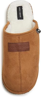 Pantoufles d'intérieur lucky brand pour hommes en daim doux avec doublure en velours
