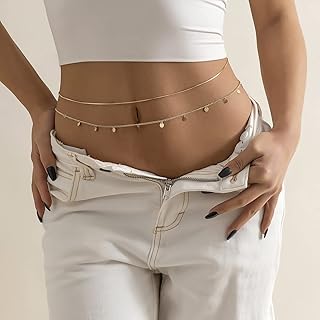 Chaîne de taille multicouche en perles javest, chaîne de ventre en perles