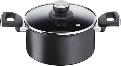 Tefal casserole g6 unlimited 20 cm avec couvercle en verre, antiadhésif avec signal