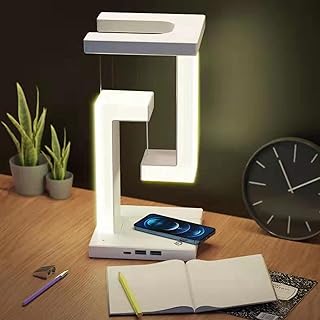 Lampe de bureau led moderne avec chargeur sans fil, lampe magnétique à commande