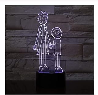 Veilleuse led 3d rick et morty pour chambre d'enfant, excellente lampe de nuit
