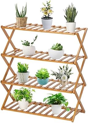 Skido 1 support pour plantes en rotin à 4 niveaux, support pour pots
