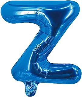 Ballon en aluminium party time avec motif lettre, taille 16 pouces, z (bleu)