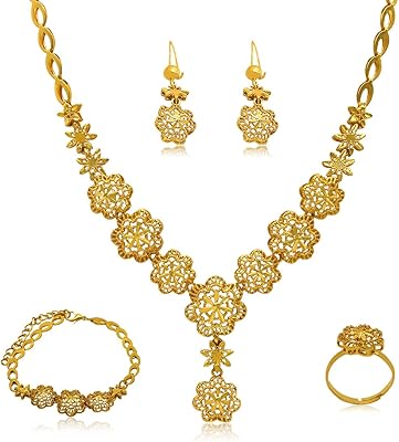 Ensemble de bijoux pour femmes indiennes, collier et collier africain de dubaï