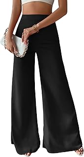 Pantalon ample confortable taille haute georglitter pour femme, pantalon de bureau long à