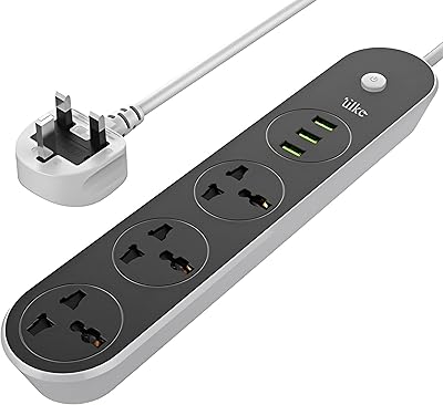 Rallonge ignifuge mijia avec emplacements usb multiprises 13a et 3 ports