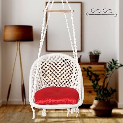 Balançoire suspendue en forme de d en coton pour patio/jhula pour adultes