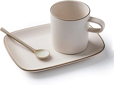 Tasse et soucoupe à café, thé et cappuccino en porcelaine trempée de couleur