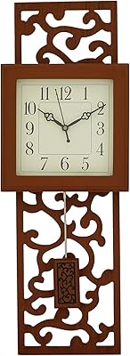 Horloge murale verticale en bois marron chronique (53 cm x 17,8 cm)