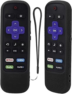 Coque antichoc en silicone pour télécommande tcl roku rc280 rc282 (noir)