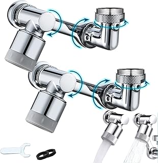 Vucatin 2 pièces rallonge de robinet rotative universelle à 1080 °, aérateur de robinet à bras robotique grand angle, filtre anti-éclaboussures, adaptateur de robinet, extension de robinet de cuisine à pulvérisation de robinet. Diaytar Sénégal : Qualité garantie, prix imbattables, livraison rapide