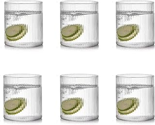 Ensemble de 6 tasses à boire en verre côtelé aytpilq, tasses en verre