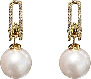 Boucles d'oreilles en perles boucles de mariage en perles rondes bijoux grozy