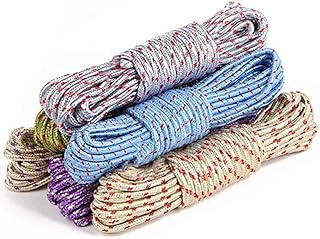 Corde à linge 50 m/165 pieds 4 mm, corde en coton naturel, corde