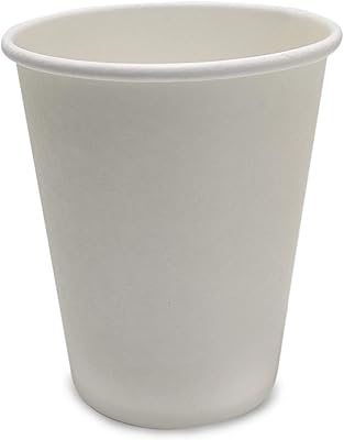 Gobelet en papier jetable blanc uni de 8 ml (haute épaisseur) pour tasses