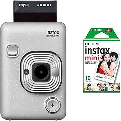 Appareil photo instantané hybride fujifilm instax mini libre - blanc pierre avec 10
