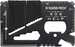 Swiss+tech st33329 portefeuille multi-outils avec tournevis clé coupe-corde couteaux lame de scie construction