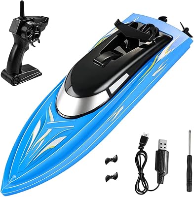 Bateau rc pour enfants et adultes, bateaux rc haute vitesse 10 km/h 2,4