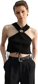 Chemisier en tricot à col licou et épaules dénudées coupe slim pour femme,noir,s, noir, s. Commandez malin, vivez mieux avec Diaytar