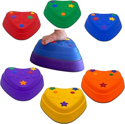 Blocs de tableau d'équilibre empilables pour enfants - pierres de rivière pour enfants