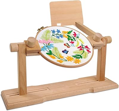 Support de broderie, support de cerceau de broderie réglable et rotatif, support