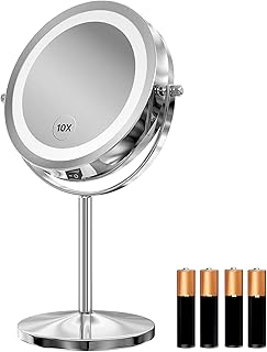 Miroir de maquillage led avec écran tactile et lumière led réglable, miroir rotatif