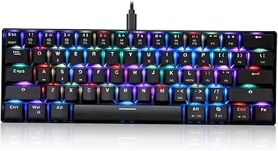 Clavier de jeu mécanique ekam ck61 rgb d'otmo avec commutateurs rouges, 61 touches