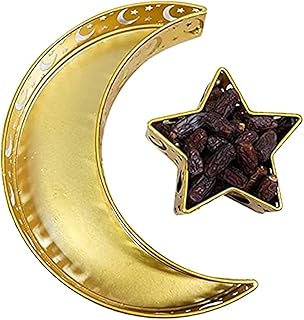 Plateau de service alimentaire au design islamique ramadan lune et étoile plateau