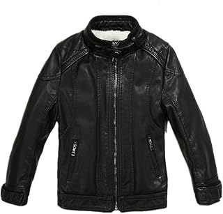 Nouveau blouson en cuir pour garçons, vêtements de printemps en velours épais