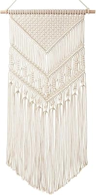 Tenture murale en macramé style boho, décoration d'intérieur, beau design géométrique pour appartement