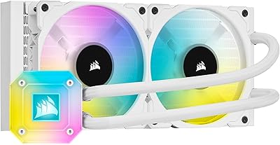 Refroidisseur corsair iq h100i elite capablex blanc 240 mm, avec refroidisseur de processeur