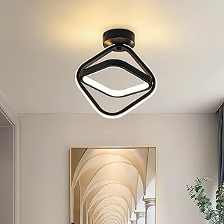 Janed moderne petit carré led acrylique métal plafonnier modifiable 3 couleurs pour salon