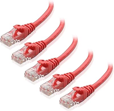 Pack de 5 pièces de câble ethernet cat 6 court de 0,5 m