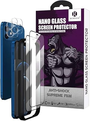 Protecteur d'écran ramson nano glass 4 en 1 avec protecteur d'objectif pour iphone