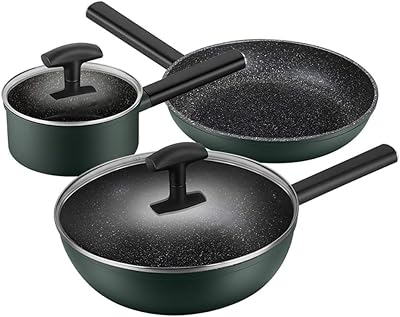 Sdfgh batterie de cuisine 3 pièces en acier inoxydable, antiadhésif, épaissit le fond