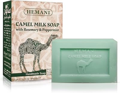 Savon au lait de chamelle hemani au romarin et à la menthe - riche en antioxydants et en vitamine c, répare les cellules endommagées de la peau, adoucit la peau, prévient les rides et hydrate la peau. Redéfinissez vos attentes shopping avec Diaytar