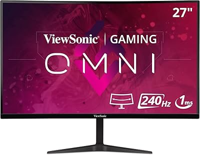 Moniteur de jeu incurvé hd viewsonic 1080p 240 hz temps de réponse