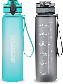 Bouteille d'eau de motivation avec marqueur de temps, 36 oz avec paille