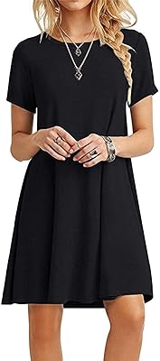 Robe t-shirt unie ample et décontractée pour femme