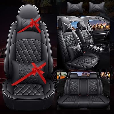 Housses de siège de voiture noires housses complètes en cuir respirant