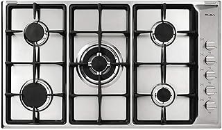 Plaque de cuisson à gaz elba e95-545x 5 pièces, acier inoxydable, 90 cm