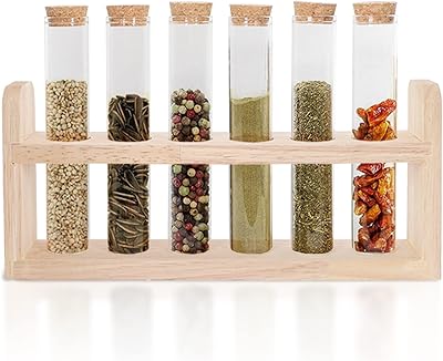 Étagère à épices en verre | pots borosilicate 7 pièces avec support